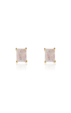 Baguette Moonstone Stud Earrings