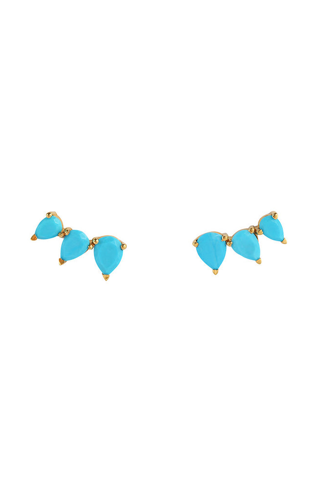 Sunny Turquoise Climber Earrings