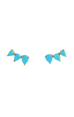 Sunny Turquoise Climber Earrings