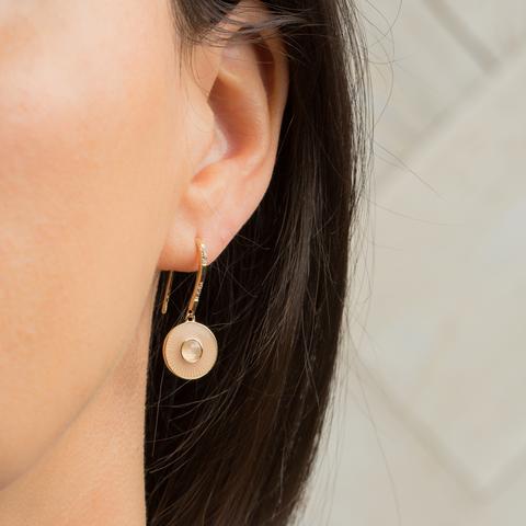 Roux Enamel Earrings Moonstone