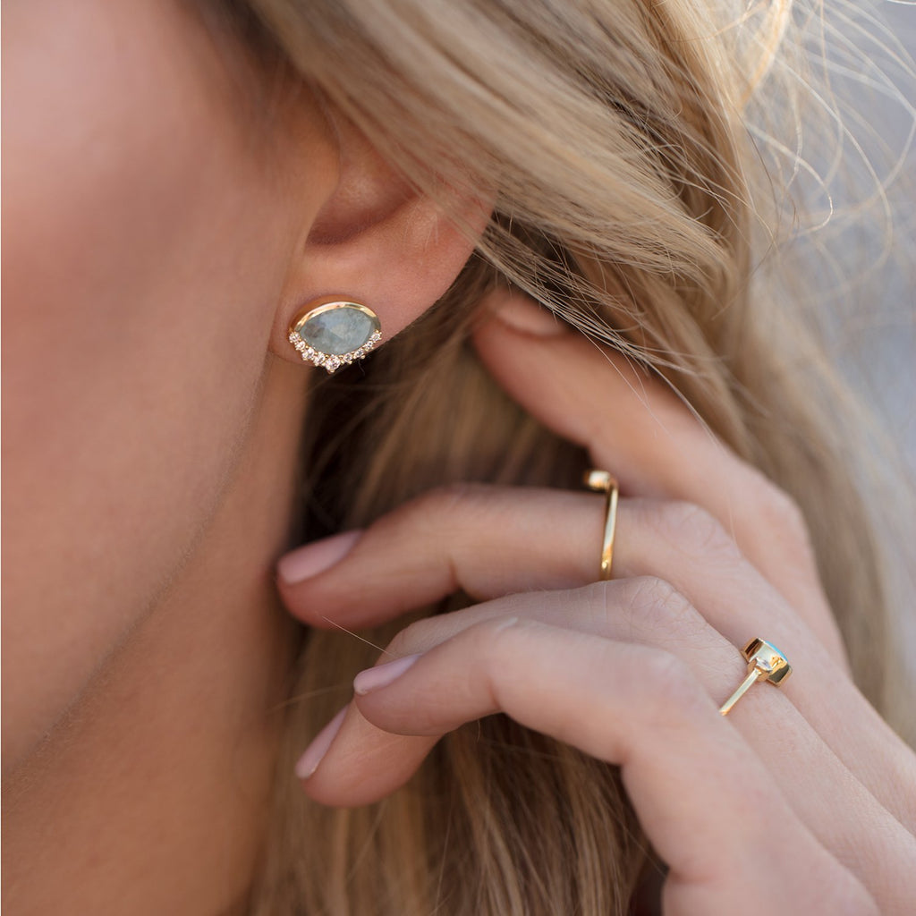 Anni Aquamarine Studs