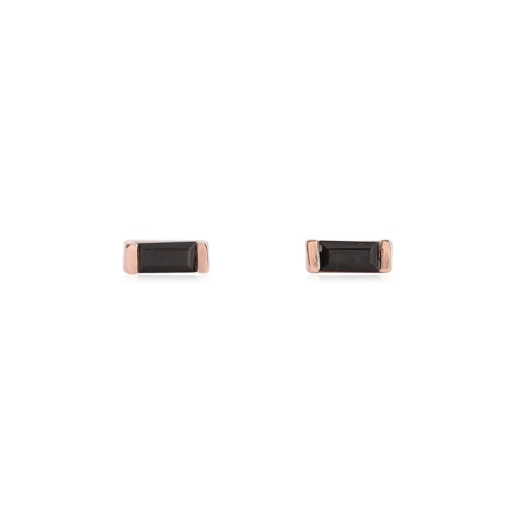 Channel Black Garnet Studs