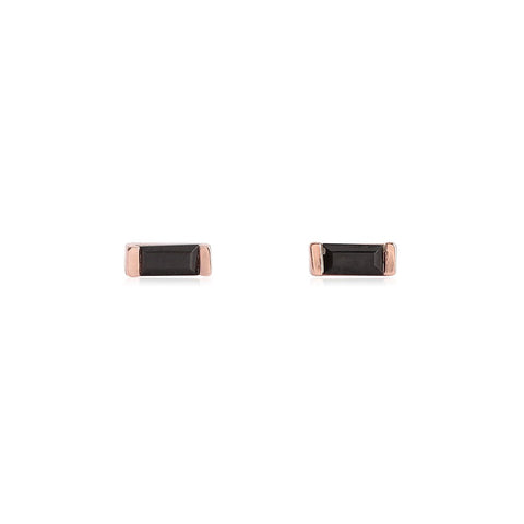 Channel Black Garnet Studs