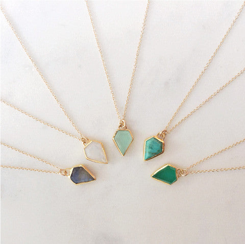 Gem Aqua Chalcedony Necklace