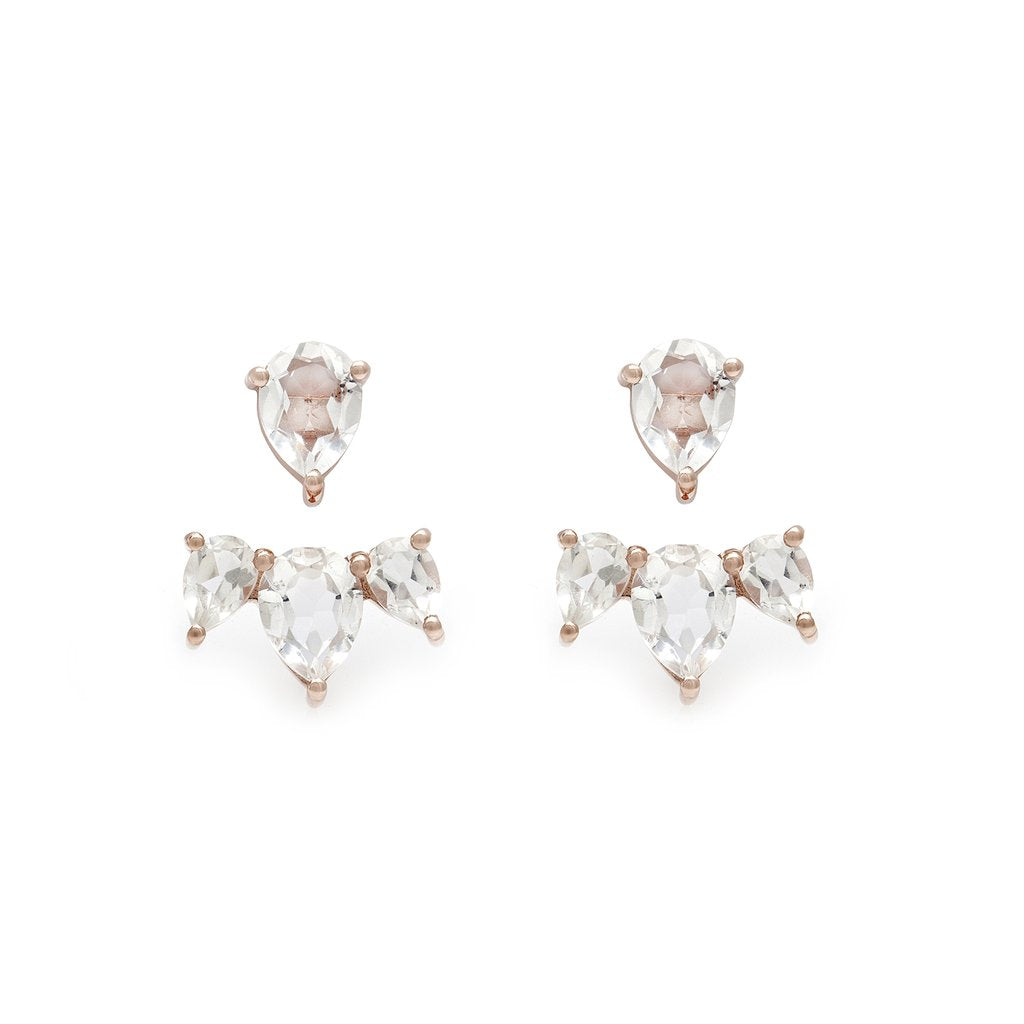 Sunny Rosegold White Topaz Ear Jackets