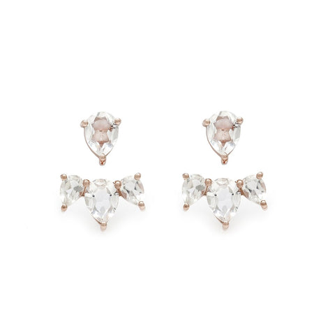 Sunny Rosegold White Topaz Ear Jackets