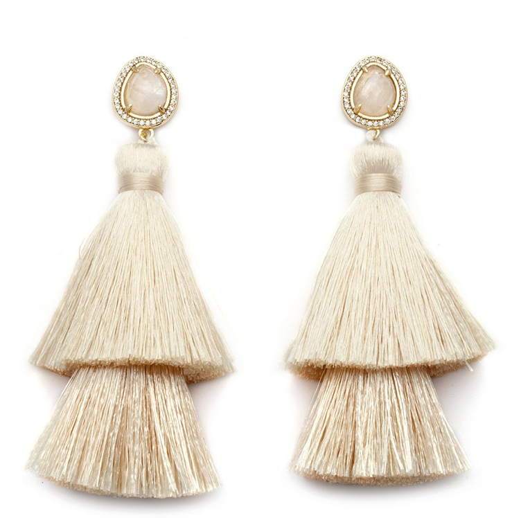 Double tassel earrings hot sale