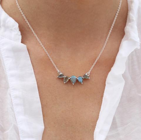 Sunny Labradorite Silver Necklace