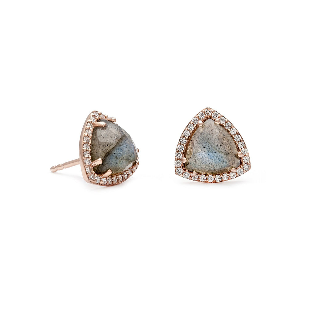 Trielle Rose Gold Labradorite Studs