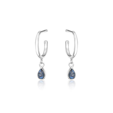 Uluru Hoops - Labradorite/Silver