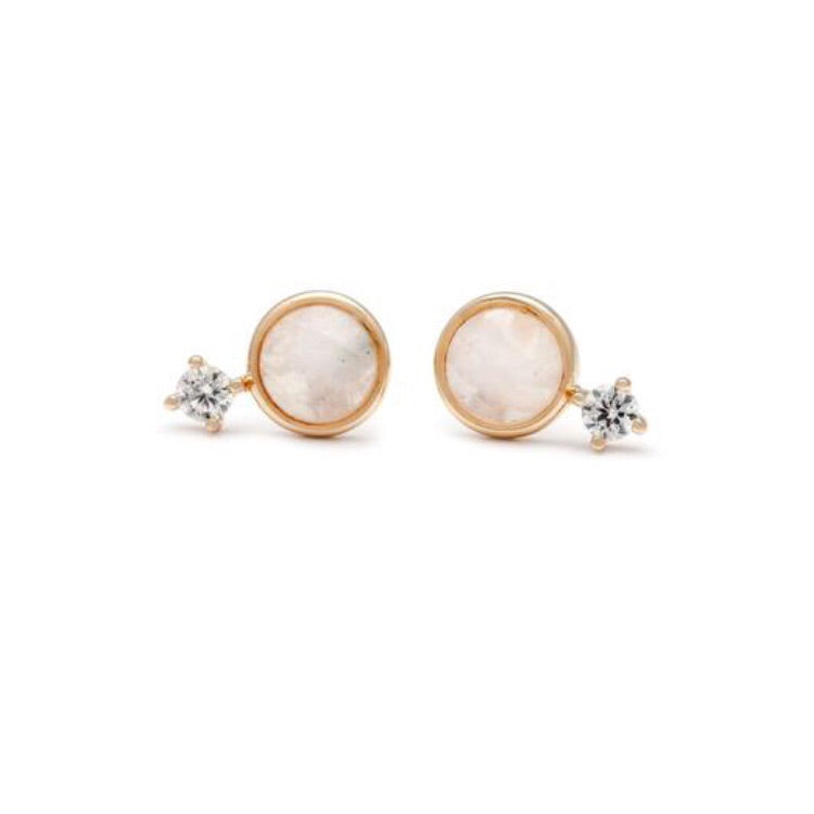 Thea Stud - Moonstone/Gold