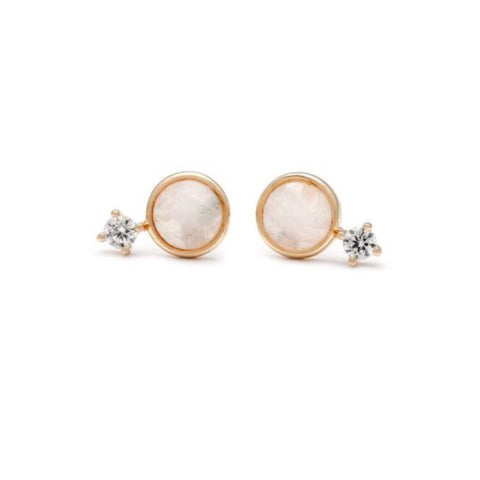 Thea Stud - Moonstone/Gold