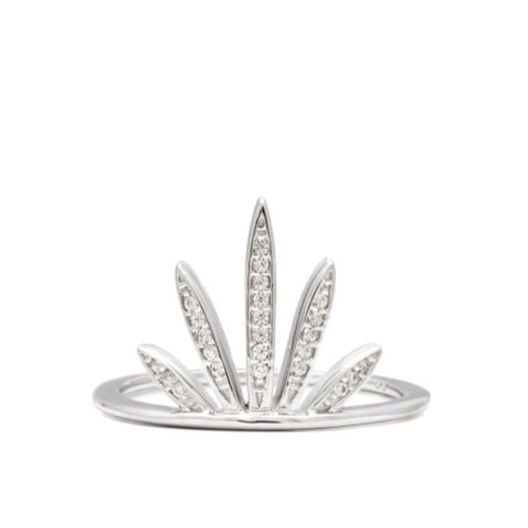 Pavé Fan Ring - Silver