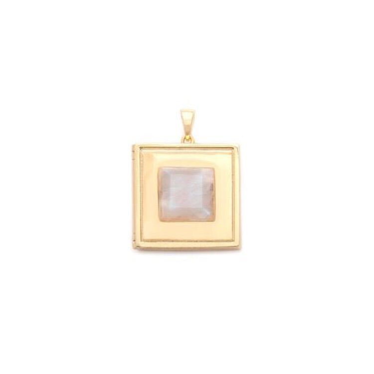 Aspen Locket - Moonstone/Gold