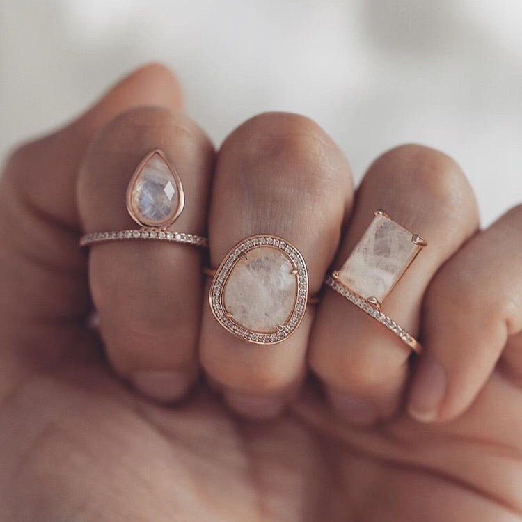 Teardrop Stacking Ring - Labradorite