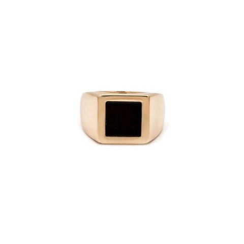 Queen Signet Ring - Black Onyx/Gold