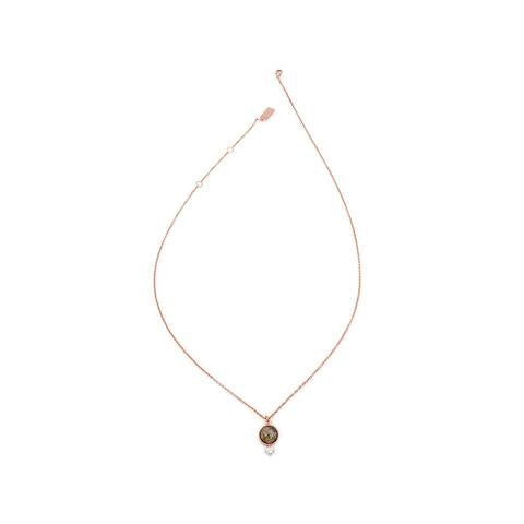 Thea Necklace - Labradorite/Rose Gold