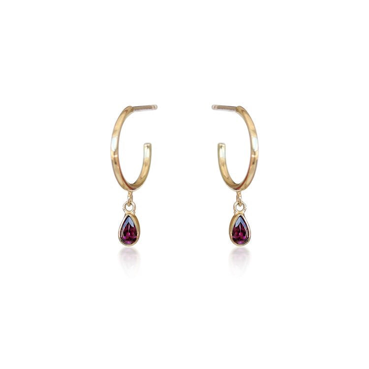 Uluru Hoops - Rhodolite/Gold