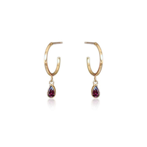 Uluru Hoops - Rhodolite/Gold