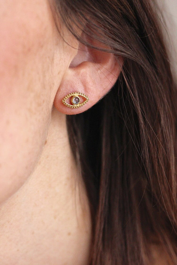 Dendera Studs - Labradorite/Gold