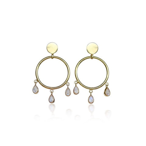 Frida Hoops - Moonstone/Gold
