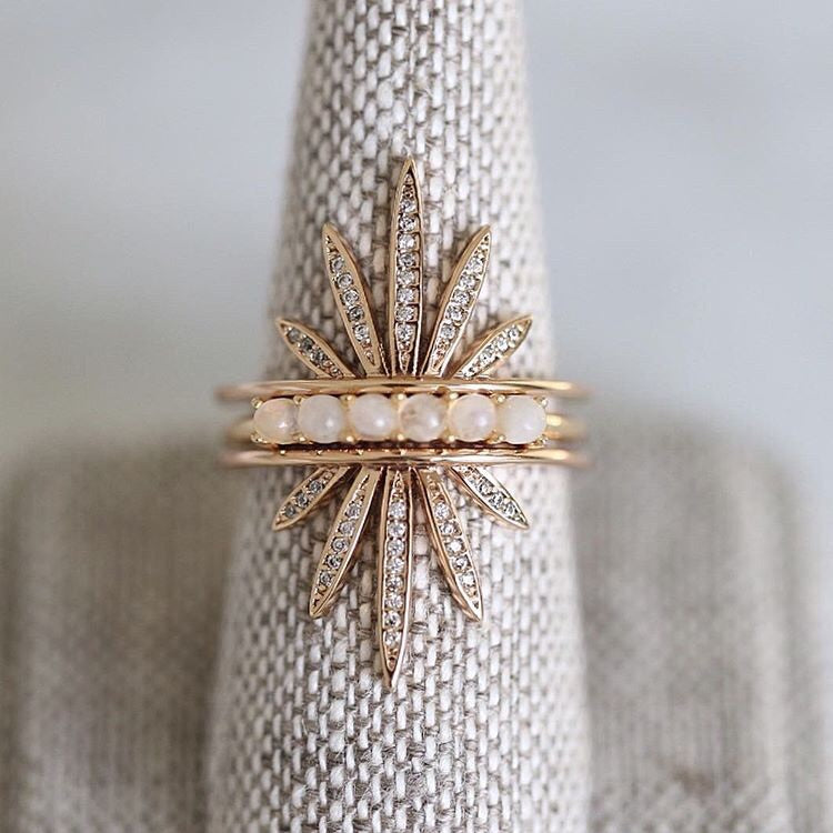 Pavé Fan Ring - Silver