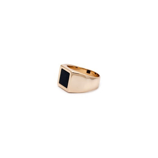 Black Onyx Square Signet Ring