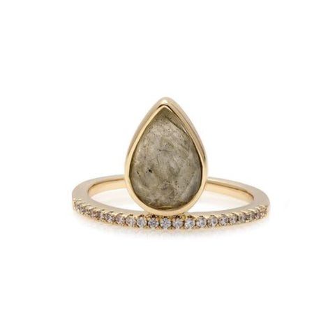 Teardrop Stacking Ring - Labradorite