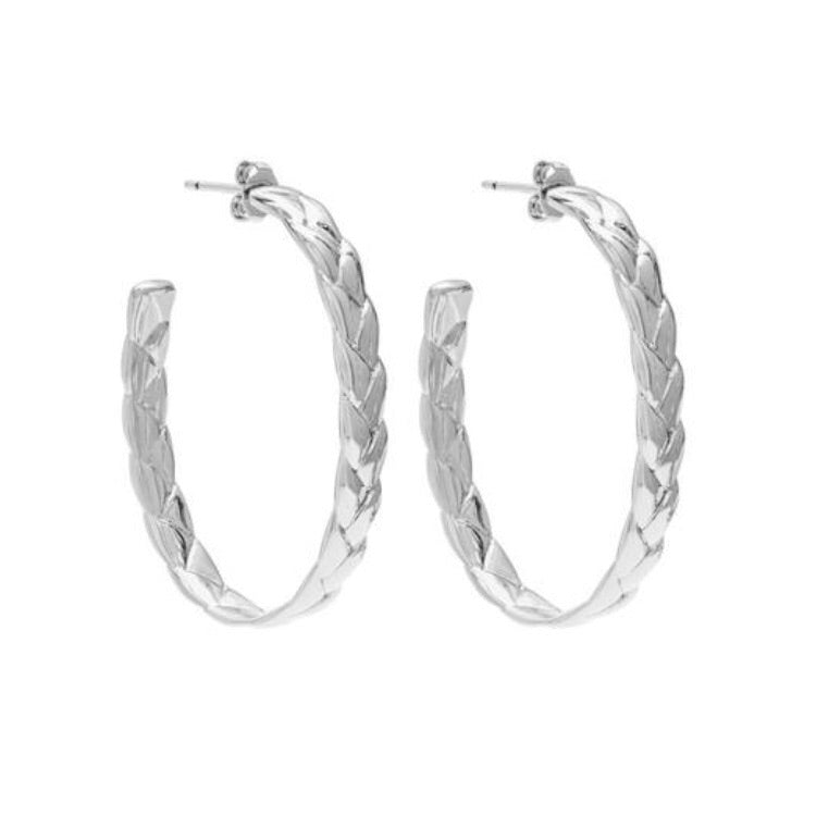 Woven Hoops Silver