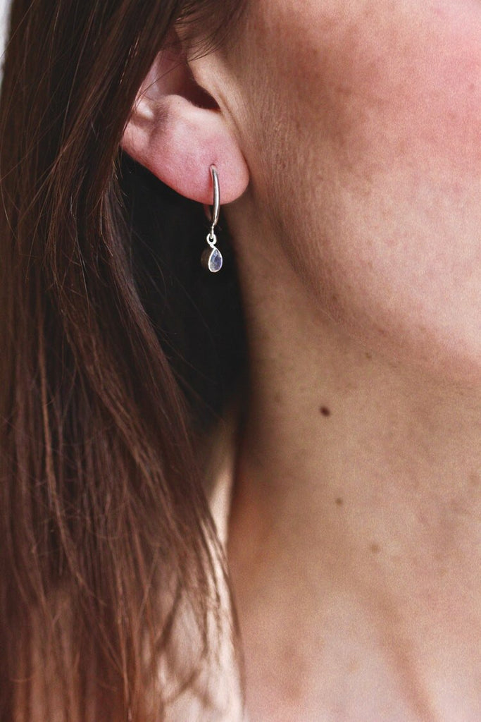 Uluru Hoops - Labradorite/Silver