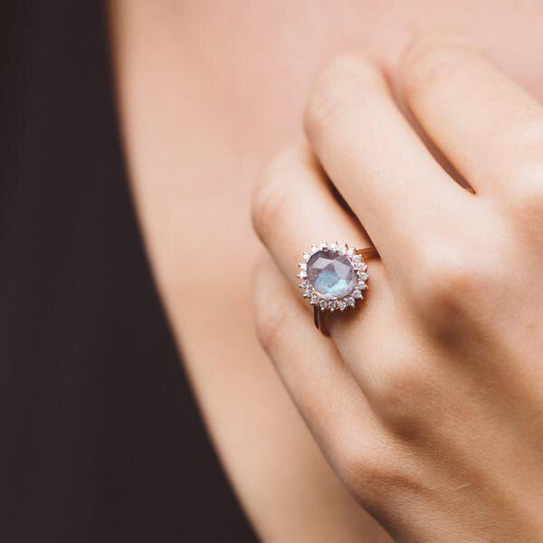 Antiquity Ring - Labradorite/Rosegold
