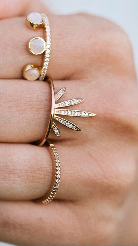 Pavé Fan Ring - Silver