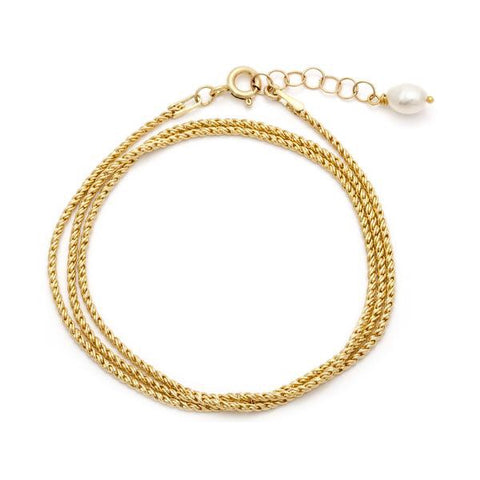 Rope Wrap Bracelet - Pearl
