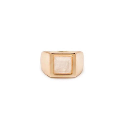 Queen Signet Ring - Moonstone/Gold