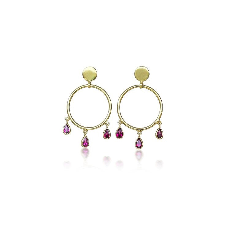 Frida Hoops - Rhodolite/Gold
