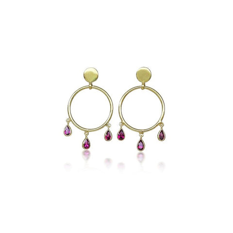 Frida Hoops - Rhodolite/Gold
