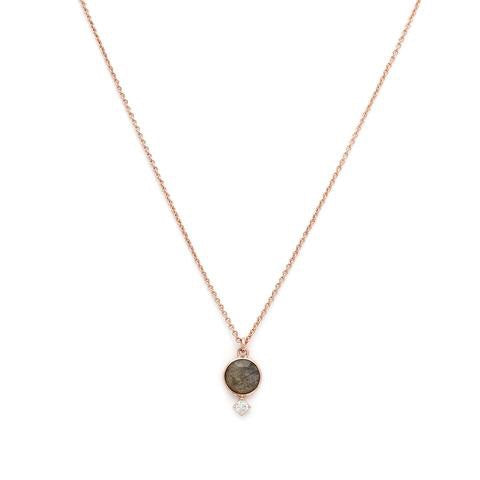 Thea Necklace - Labradorite/Rose Gold