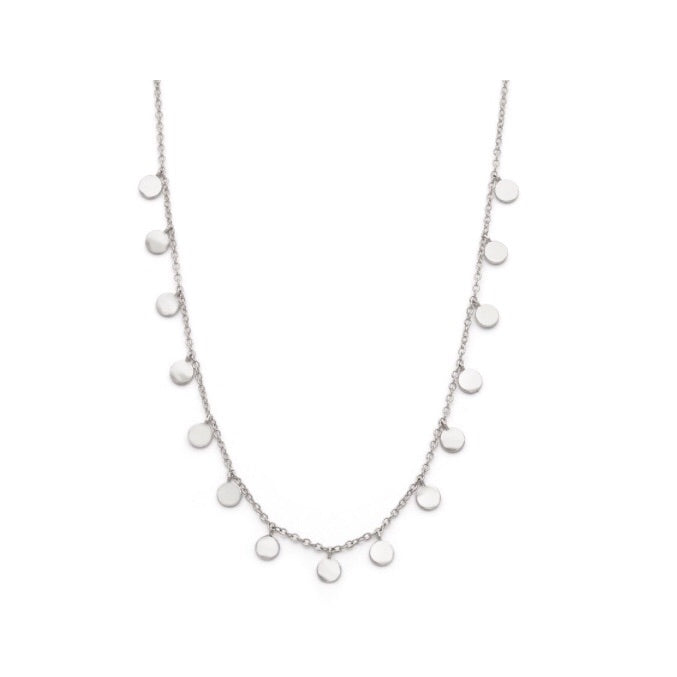 Mini Discs Necklace Silver