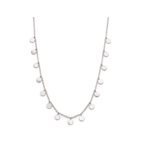 Mini Discs Necklace Silver