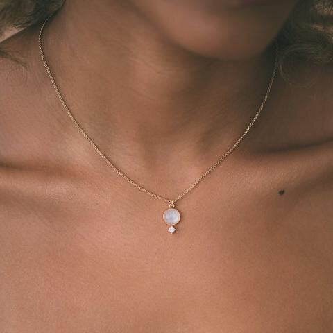 Thea Necklace - Moonstone/Gold