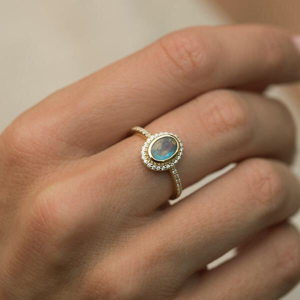 Cameo Ring - Labradorite