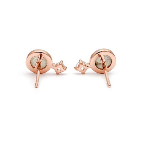 Thea Stud - Labradorite/Rose Gold