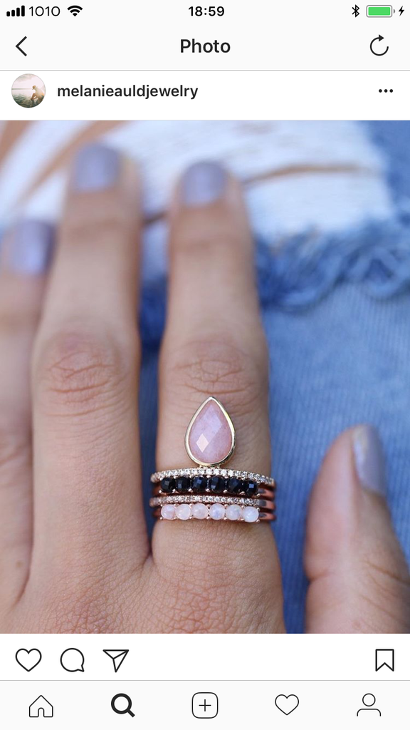 Stone Band Ring - Lilac