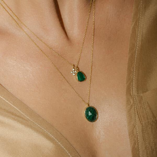 Cameo Necklace - Malachite