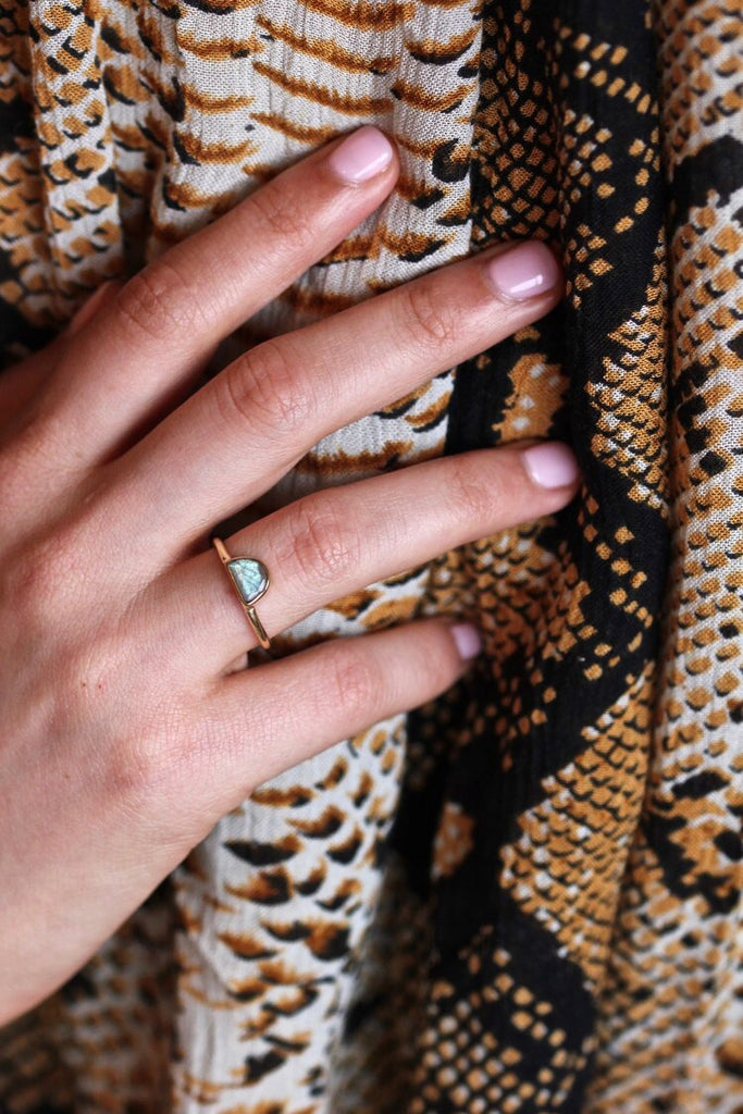 Lourdes Ring - Gold/Labradorite