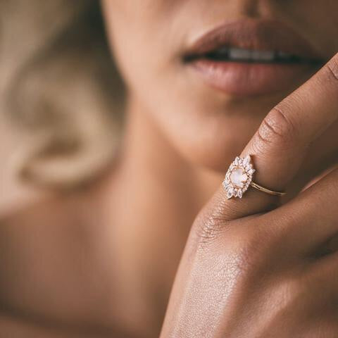 Medina Ring - Labradorite/Rose Gold