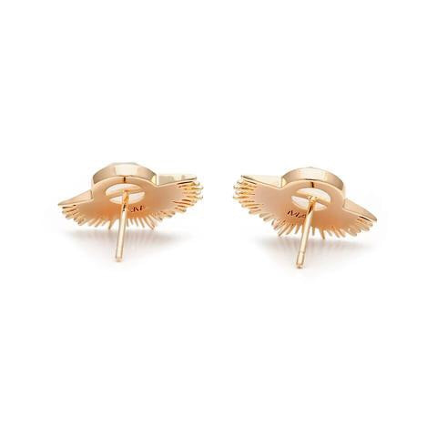 Pegasus Studs - Moonstone/Gold