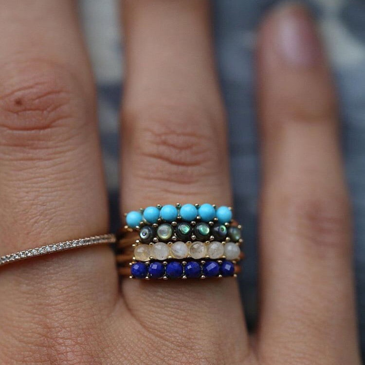 Stone Band Ring - Abalone