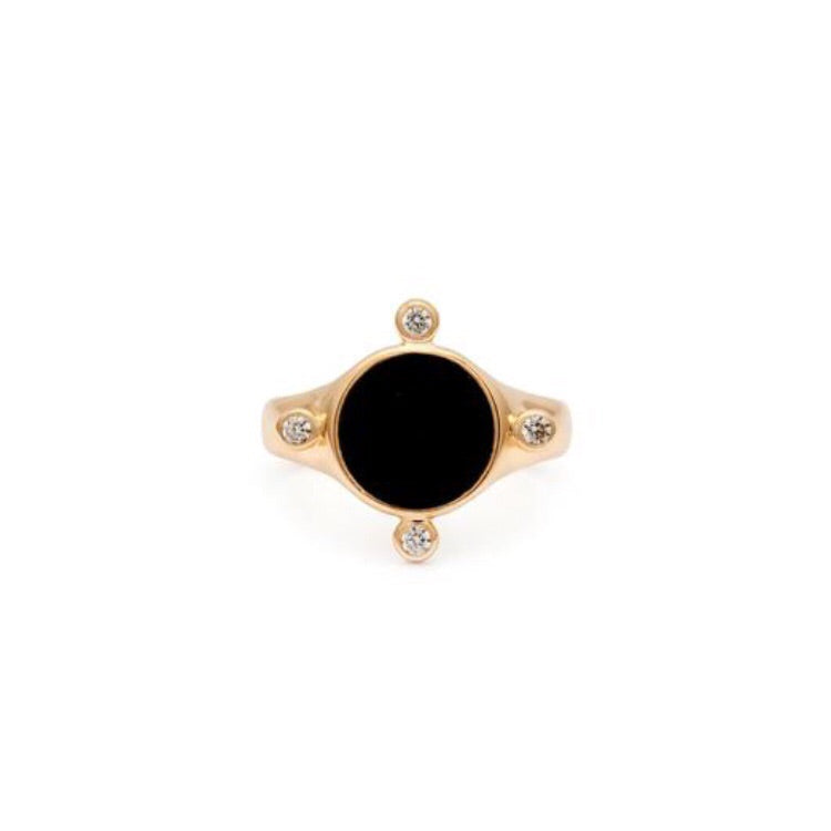 Orbit Signet Ring - Black Onyx/Gold