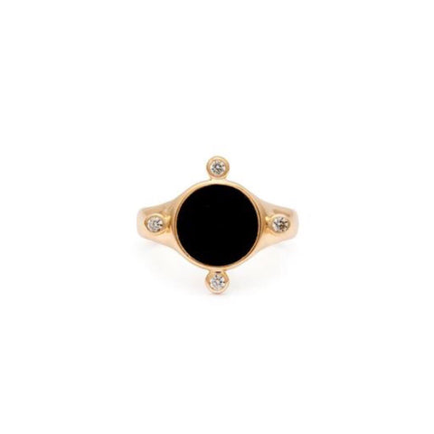 Orbit Signet Ring - Black Onyx/Gold